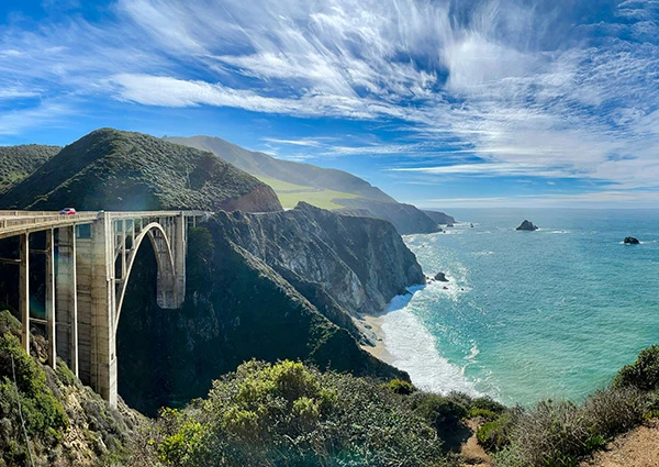 Bixby Bridge and the blue Pacific along the Big Sur coast